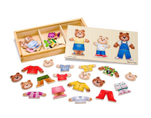 TD0234 Bear family dress up puzzle